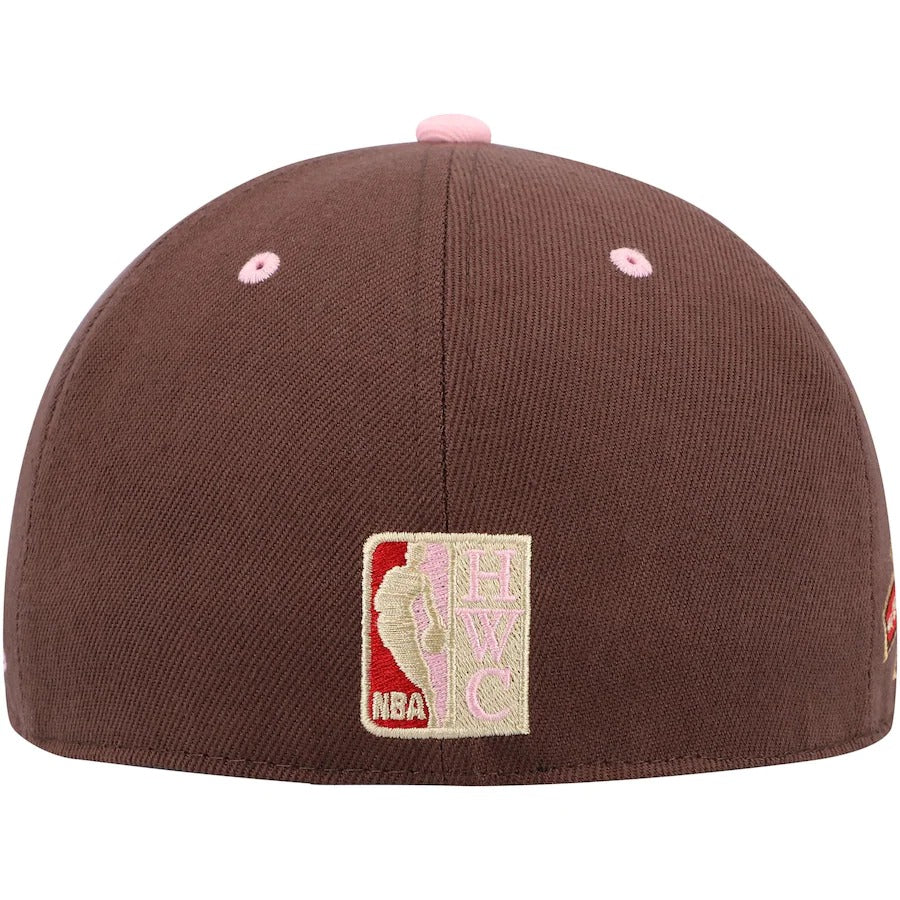 Mitchell & Ness Charlotte Hornets Brown 5th Anniversary Hardwood Classics Brown Sugar Bacon Fitted Hat