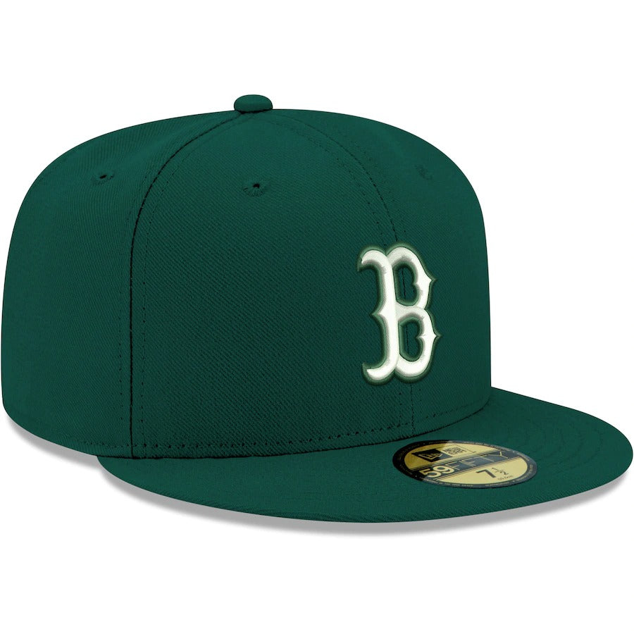 New Era Boston Red Sox Dark Green Logo 59FIFTY Fitted Hat