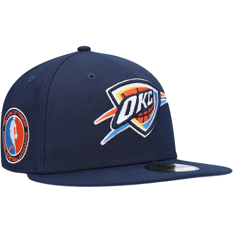 New Era Navy Oklahoma City Thunder Team Logoman 59FIFTY Fitted Hat