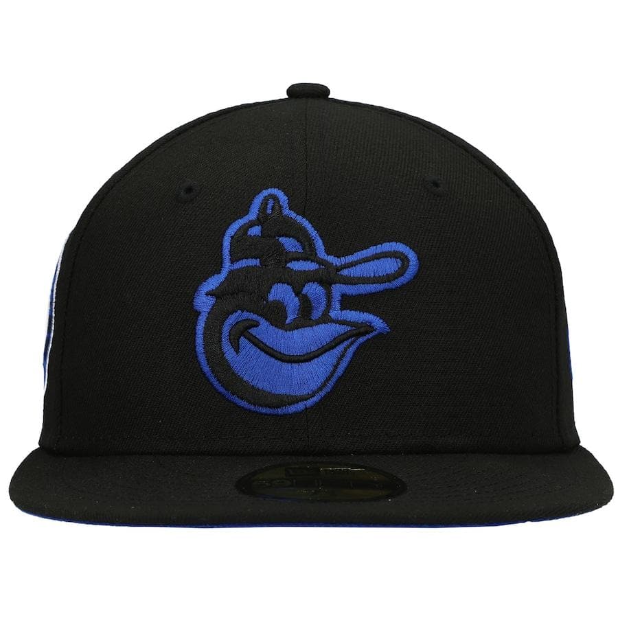 New Era Baltimore Orioles Black World Series 1966 World Series Patch Royal Under Visor 59FIFTY Fitted Hat