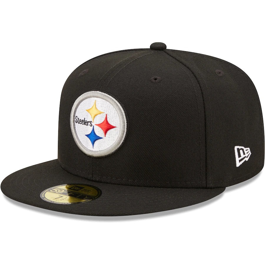 New Era Black Pittsburgh Steelers 80th Anniversary Patch 59FIFTY Fitted Hat