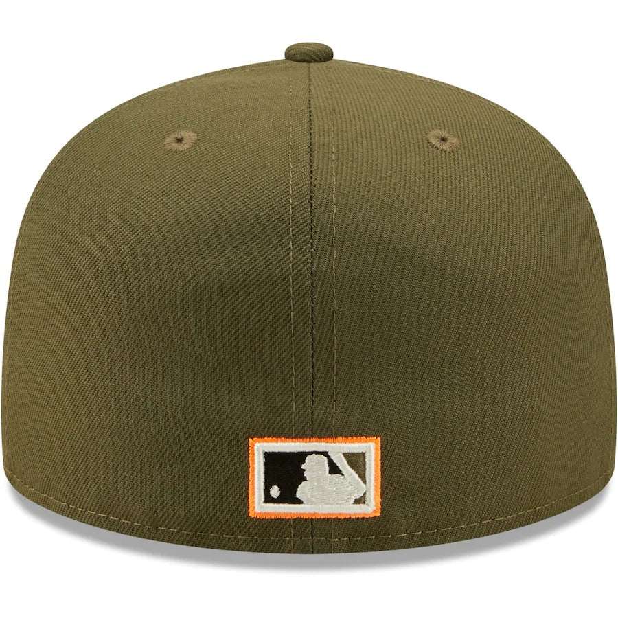 New Era San Diego Padres Olive Stadium Logo Hunter Flame Undervisor 59FIFTY Fitted Hat
