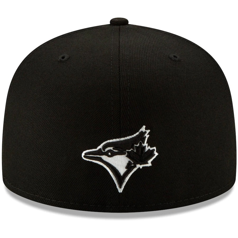 New Era Black Toronto Blue Jays Monochrome Logo Elements 59FIFTY Fitted Hat