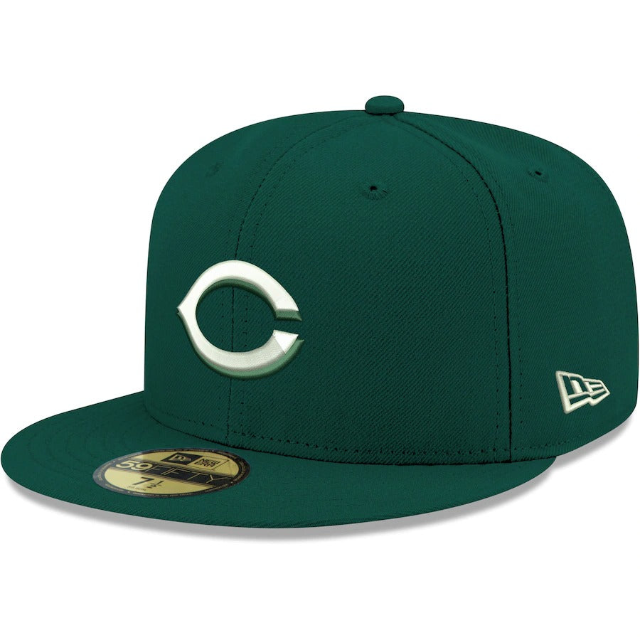 New Era Cincinnati Reds Dark Green Logo 59FIFTY Fitted Hat