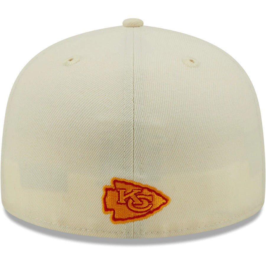 New Era Kansas City Chiefs Cream Team 50th Anniversary Patch 59FIFTY Fitted Hat