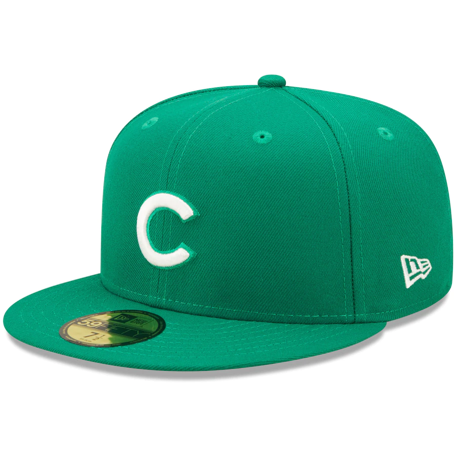 New Era Chicago Cubs Kelly Green Logo White 59FIFTY Fitted Hat
