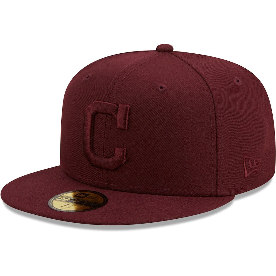 New Era Cleveland Indians Maroon Cooperstown Collection Oxblood Tonal 59FIFTY Fitted Hat
