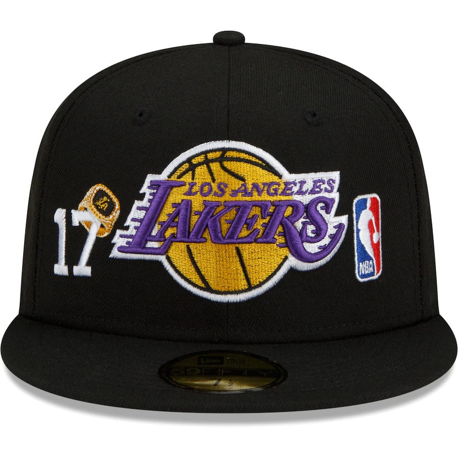 New Era Los Angeles Lakers Black 17x World Champions 59FIFTY Fitted Hat