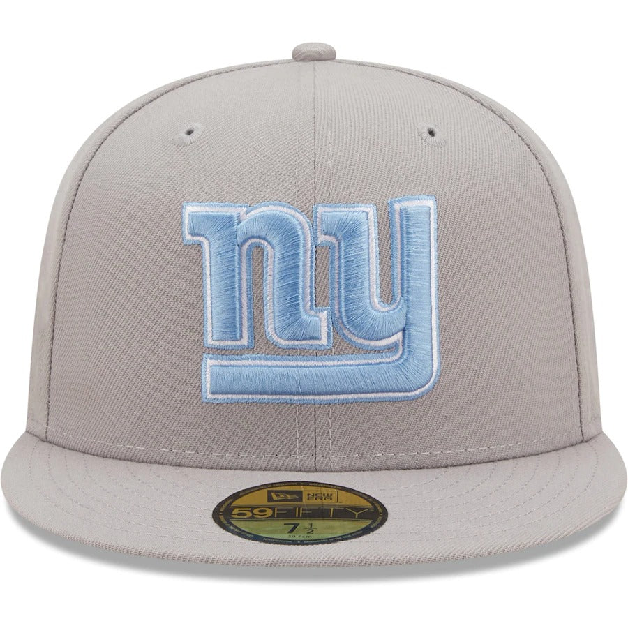 New Era New York Giants Gray Super Bowl XXXV Sky Blue Undervisor 59FIFTY Fitted Hat