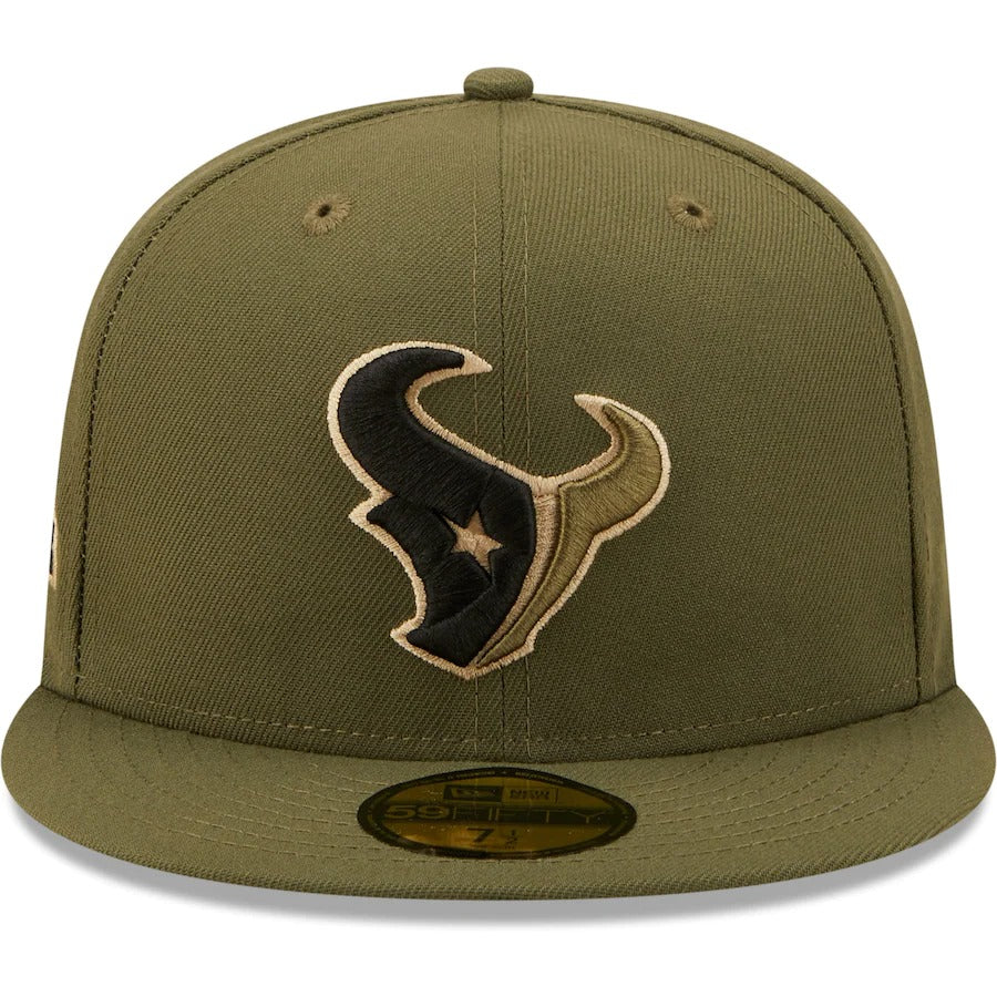 New Era Houston Texans Olive Inaugural Season Camo Undervisor 59FIFTY Fitted Hat