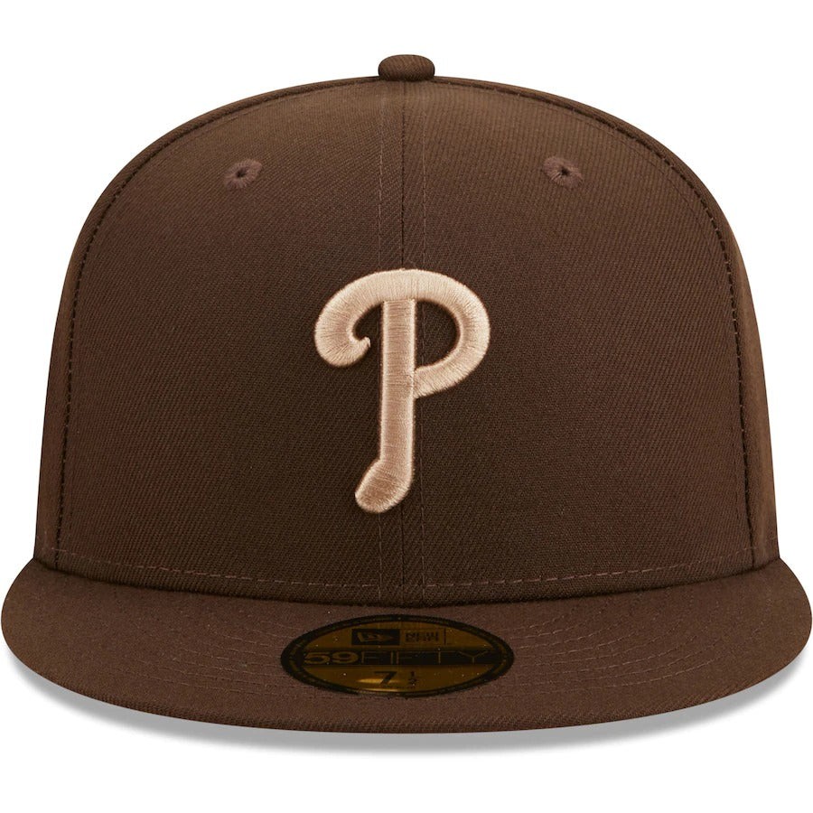 New Era Philadelphia Phillies Brown Veterans Stadium Team Scarlet Undervisor 59FIFTY Fitted Hat