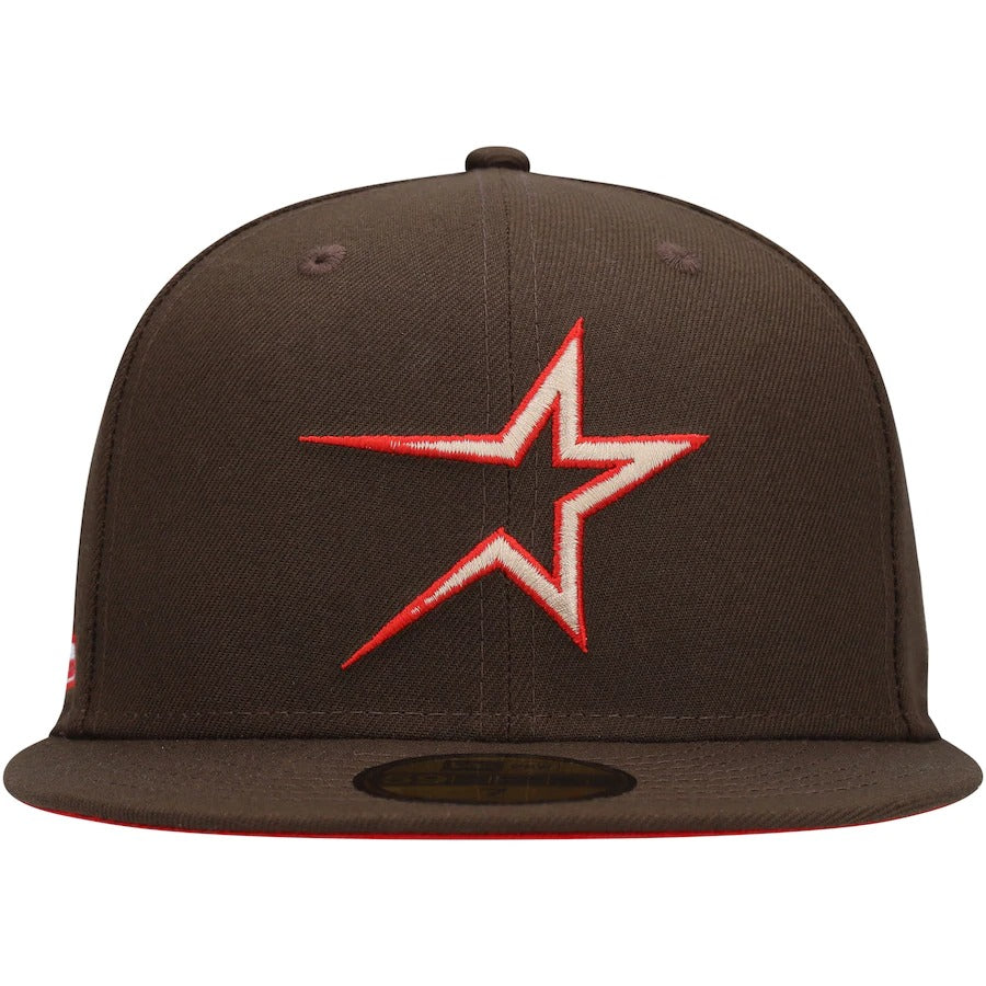 New Era Houston Astros Brown 35th Anniversary Team Scarlet Undervisor 59FIFTY Fitted Hat