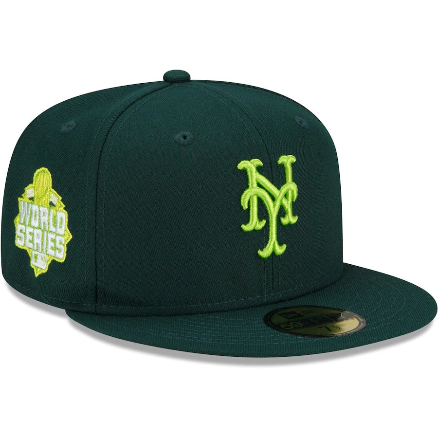 New Era New York Mets Green 2015 World Series Color Fam Lime Undervisor 59FIFTY Fitted Hat