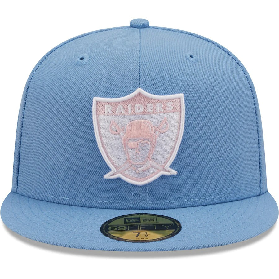 New Era Las Vegas Raiders Light Blue 1988 Pro Bowl Pink Undervisor 59FIFTY Fitted Hat