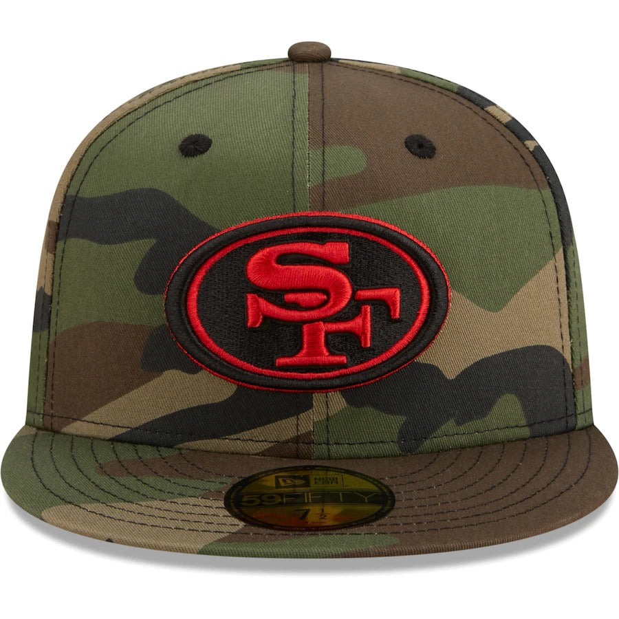 New Era San Francisco 49ers Camo Woodland 2021 59FIFTY Fitted Hat