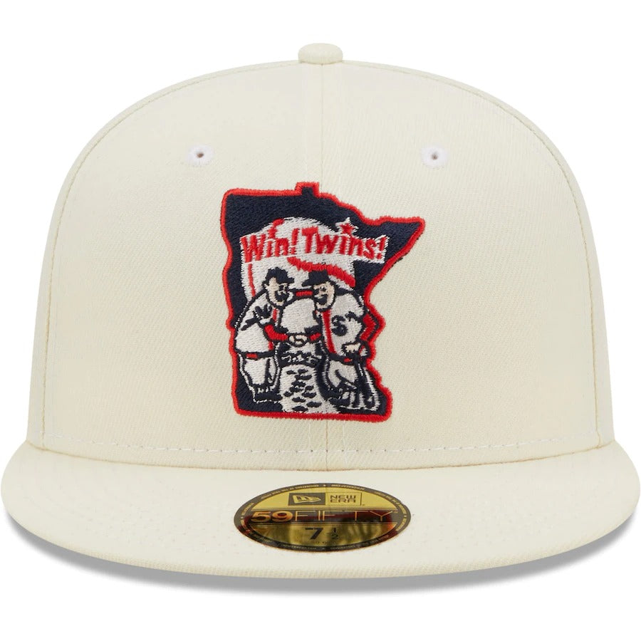 New Era Minnesota Twins Cream 1985 All-Star Game Chrome Alternate Undervisor 59FIFTY Fitted Hat