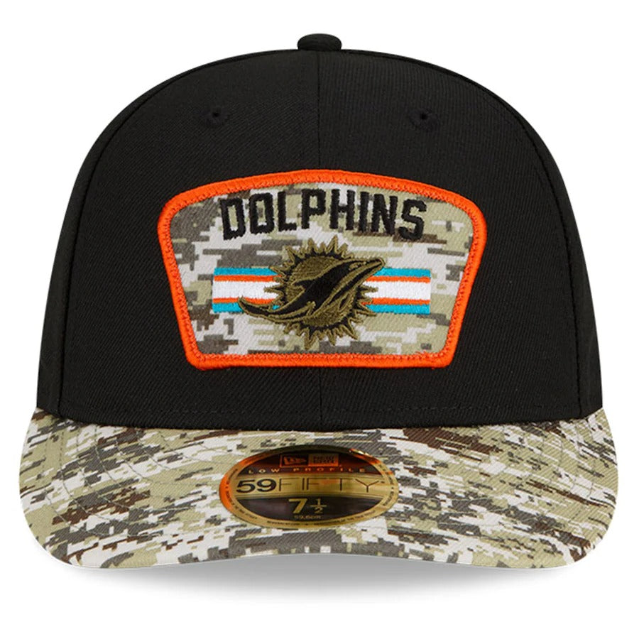 New Era Black/Camo Miami Dolphins 2021 Salute To Service Low Profile 59FIFTY Fitted Hat