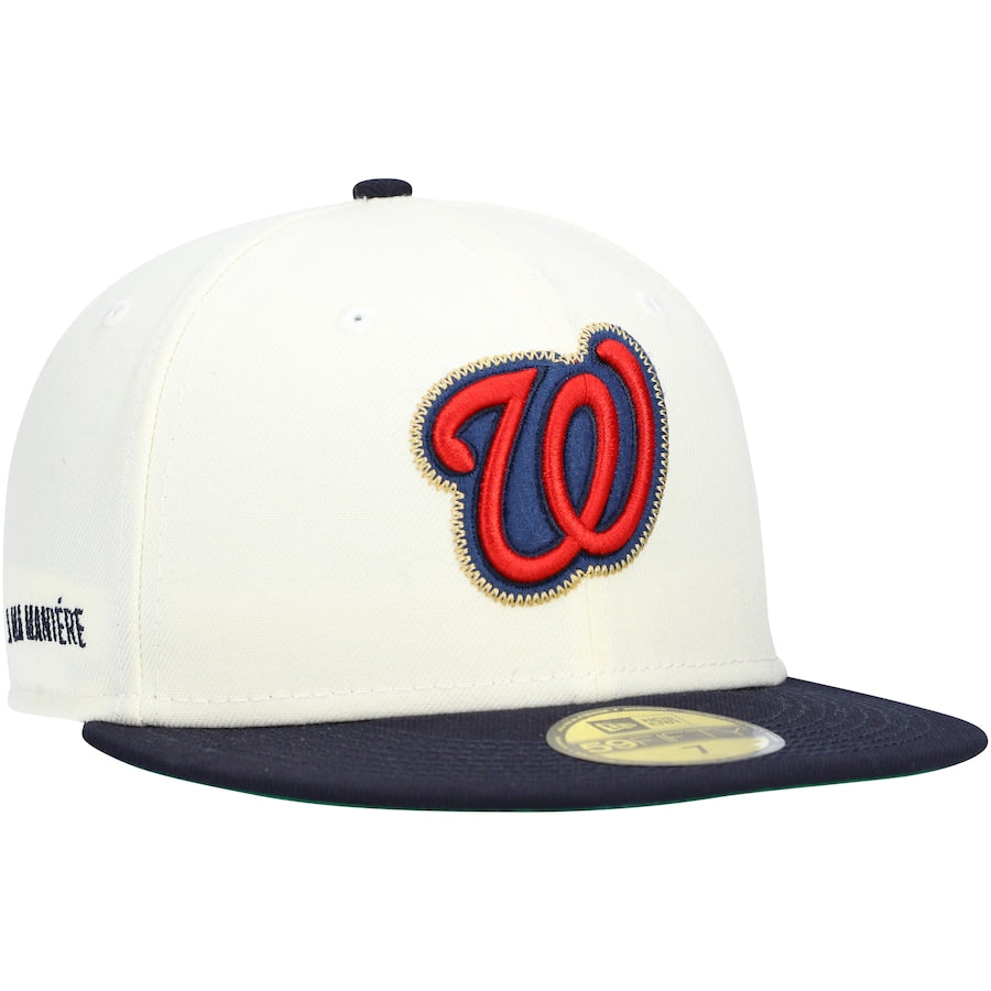 New Era Cream/Navy Washington Nationals Social Status x MLB 59FIFTY Fitted Hat