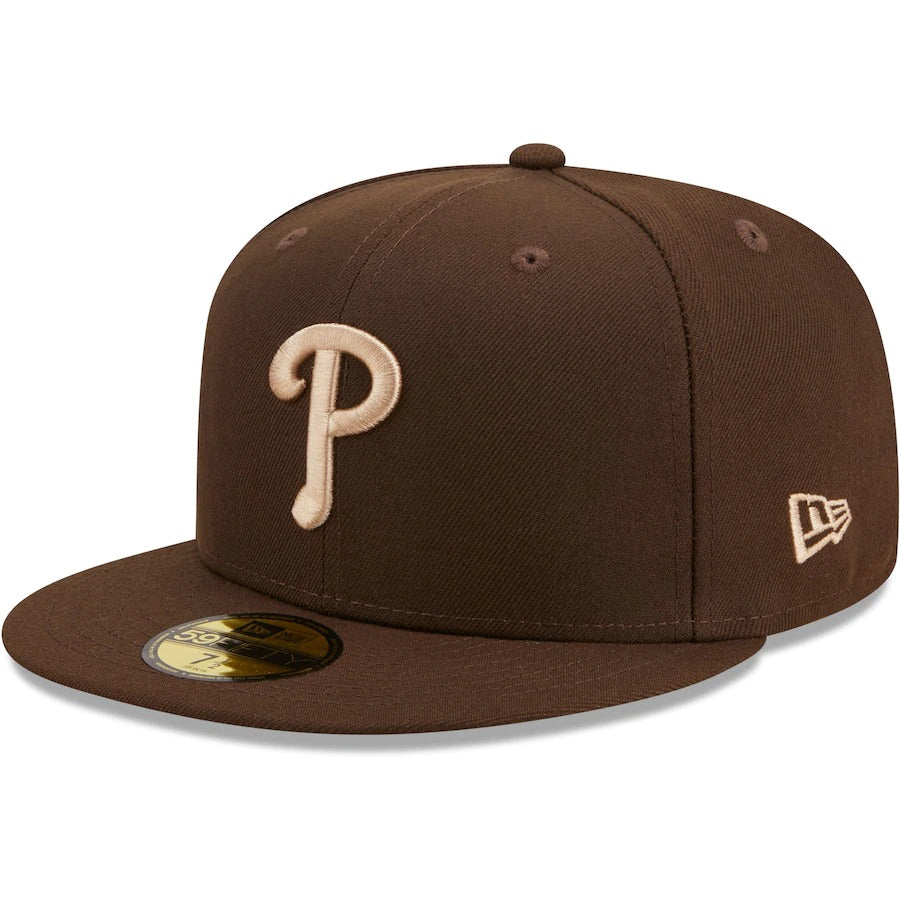 New Era Philadelphia Phillies Brown Veterans Stadium Team Scarlet Undervisor 59FIFTY Fitted Hat