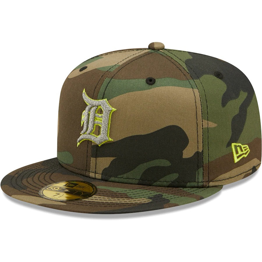 New Era Detroit Tigers Camo Cooperstown Collection 1984 World Series Woodland Reflective Undervisor 59FIFTY Fitted Hat