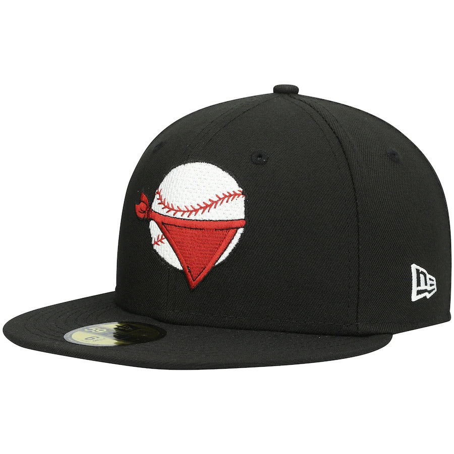 New Era Quad Cities River Bandits Black Authentic Collection Road 59FIFTY Fitted Hat
