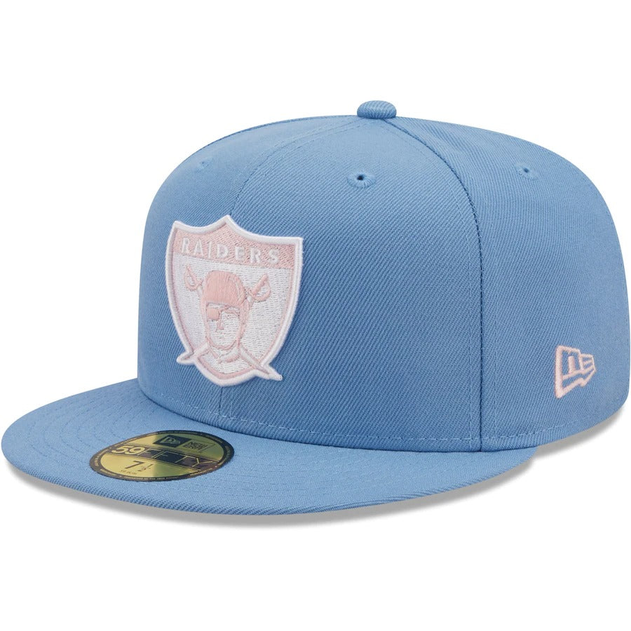 New Era Las Vegas Raiders Light Blue 1988 Pro Bowl Pink Undervisor 59FIFTY Fitted Hat