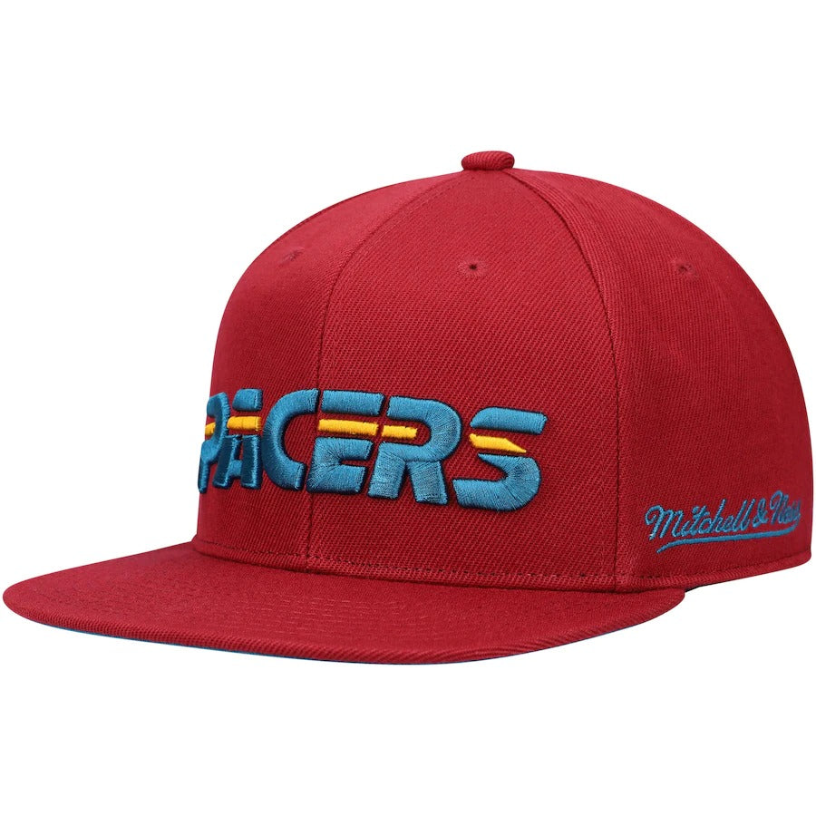 Mitchell & Ness x Lids Indiana Pacers Red 40 Years Hardwood Classics Northern Lights Fitted Hat