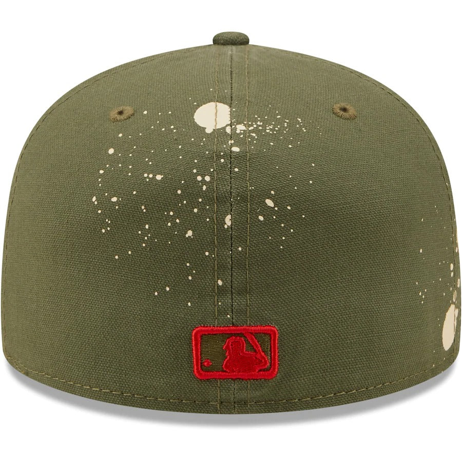 New Era Los Angeles Angels Olive Splatter 59FIFTY Fitted Hat