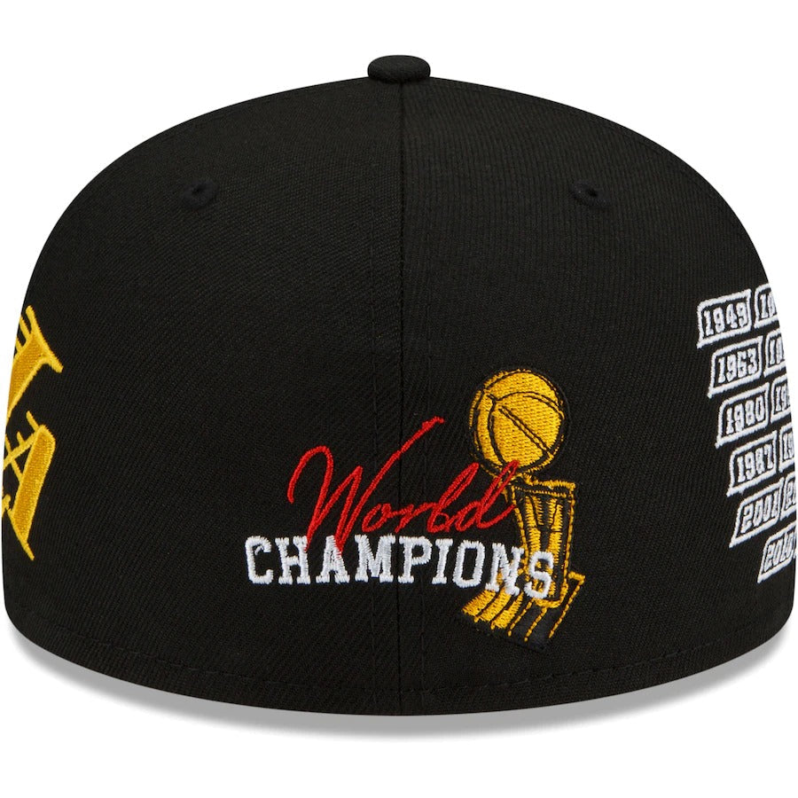 New Era Los Angeles Lakers Black 17x World Champions 59FIFTY Fitted Hat