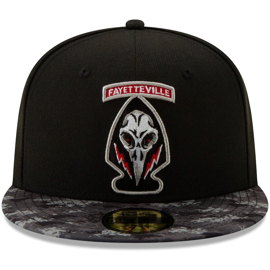 New Era Black Fayetteville Woodpeckers Black Ops Theme Nights On-Field 59FIFTY Fitted Hat