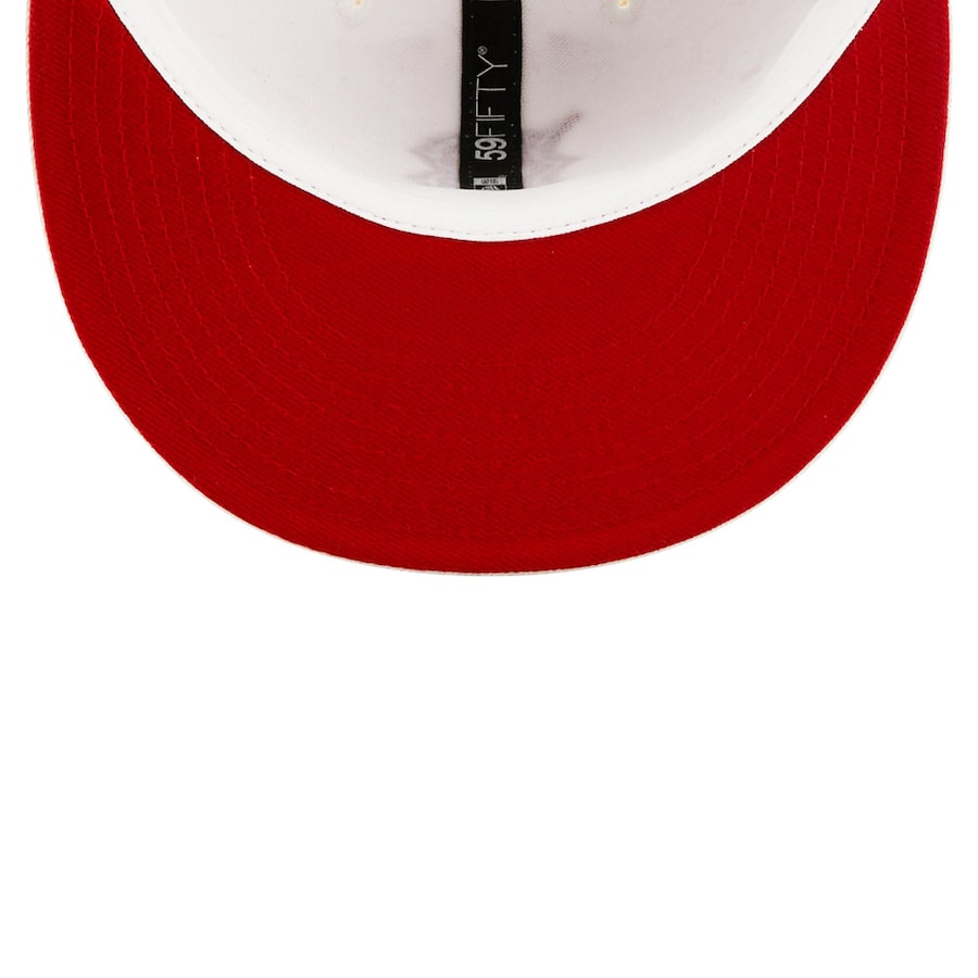 New Era Los Angeles Dodgers White 1955 World Series Patch Red Undervisor 59FIFTY Fitted Hat