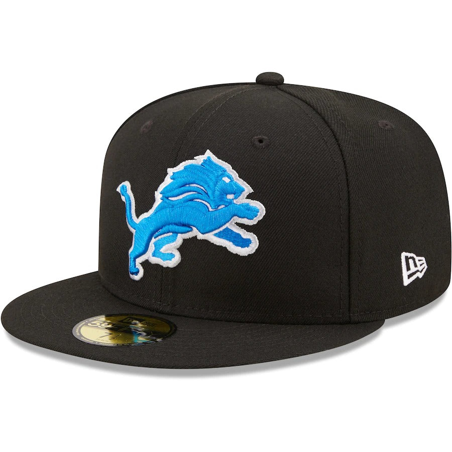 New Era Black Detroit Lions Ford Field Inaugural Season Patch 59FIFTY Fitted Hat