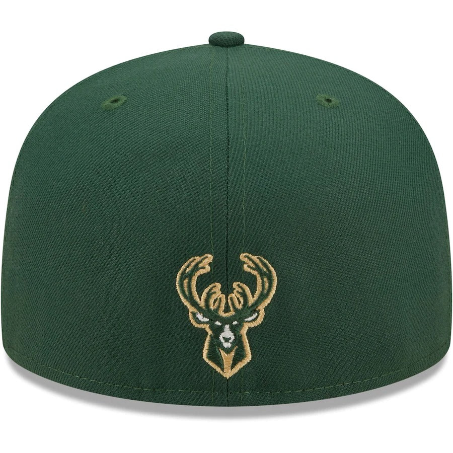 New Era Milwaukee Bucks Hunter Green Splatter 59FIFTY Fitted Hat