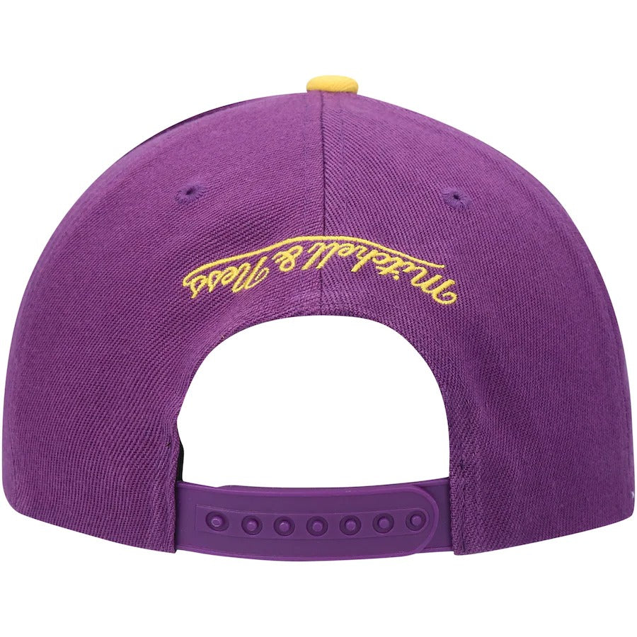 Mitchell & Ness Upside Down Lakers Snapback Hat w/ Air Jordan 1 High Retro OG 'Brotherhood'