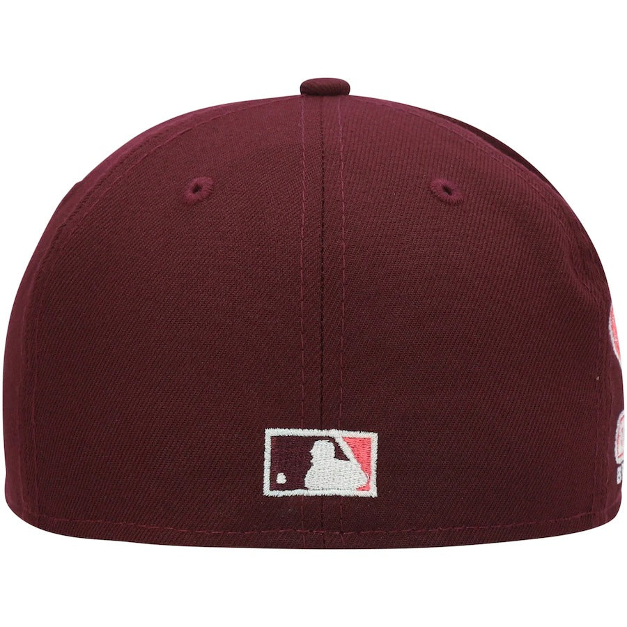 New Era Brooklyn Dodgers Maroon Color Fam Lava Red Undervisor 59FIFTY Fitted Hat