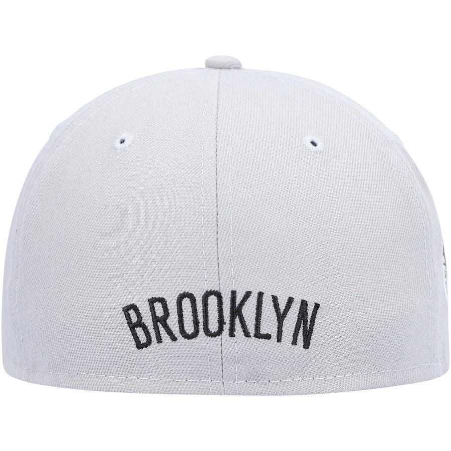 New Era Gray Brooklyn Nets Team Logoman 59FIFTY Fitted Hat