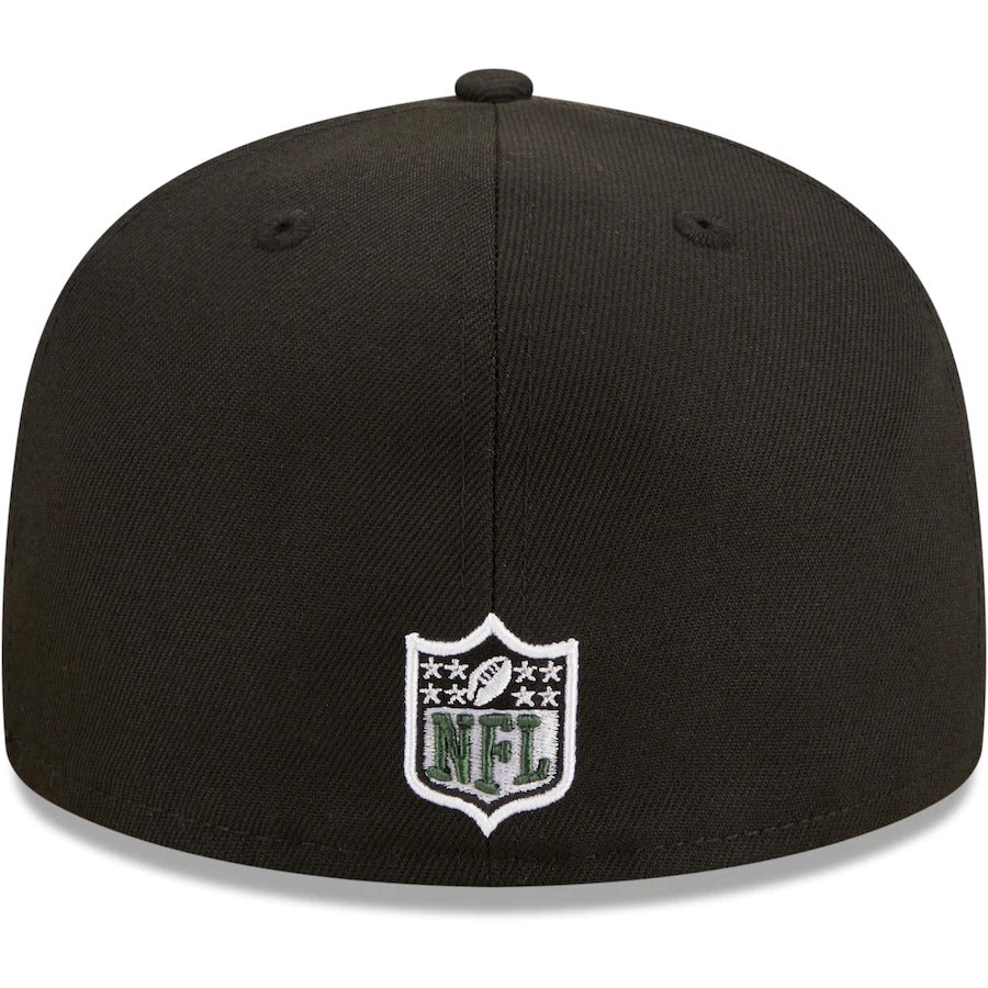 New Era Green Bay Packers Black 50th Anniversary Lambeau Field Patch Team Dark Green Undervisor 59FIFTY Fitted Hat