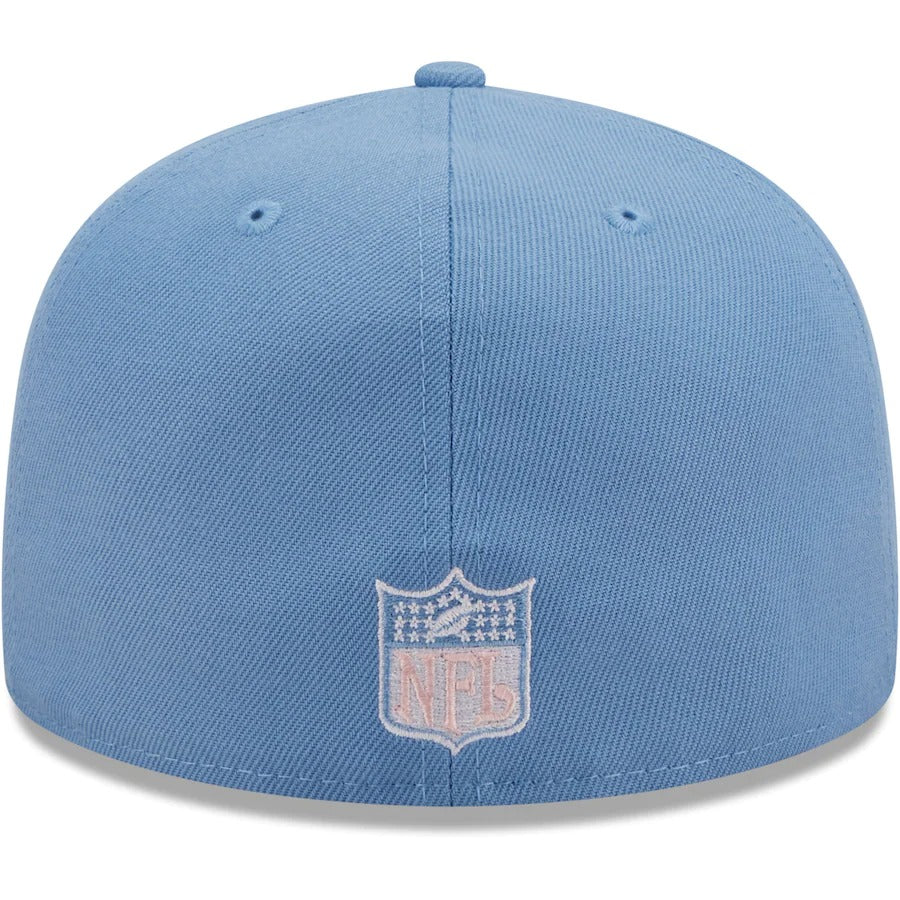 New Era Denver Broncos Light Blue Super Bowl XXIV Historic Logo Pink Undervisor 59FIFTY Fitted Hat
