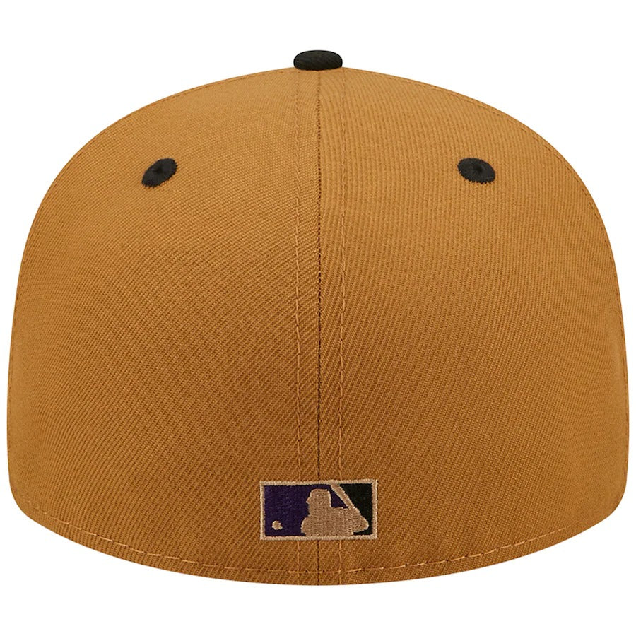 New Era Houston Colt .45's Tan/Black 40th Anniversary Cooperstown Collection Purple Undervisor 59FIFTY Fitted Hat