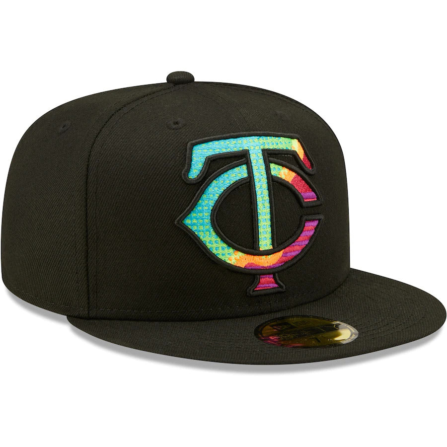 New Era Black Minnesota Twins Neon Fill 59FIFTY Fitted Hat