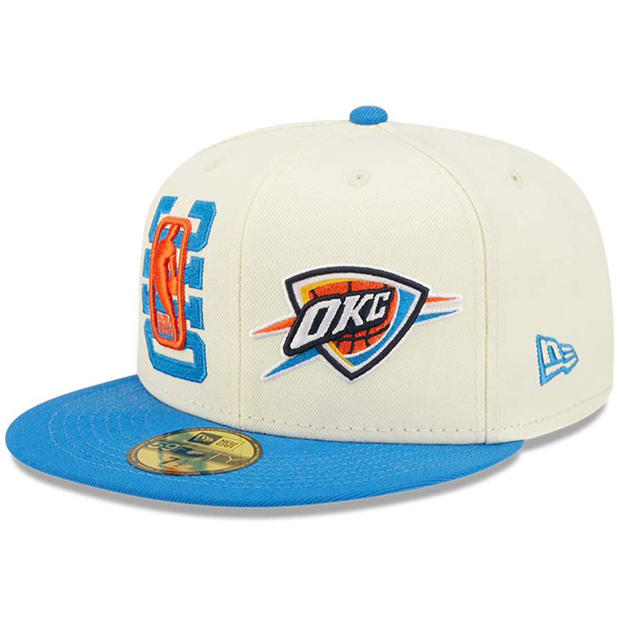 New Era Oklahoma City Thunder Cream/Blue 2022 NBA Draft 59FIFTY Fitted Hat