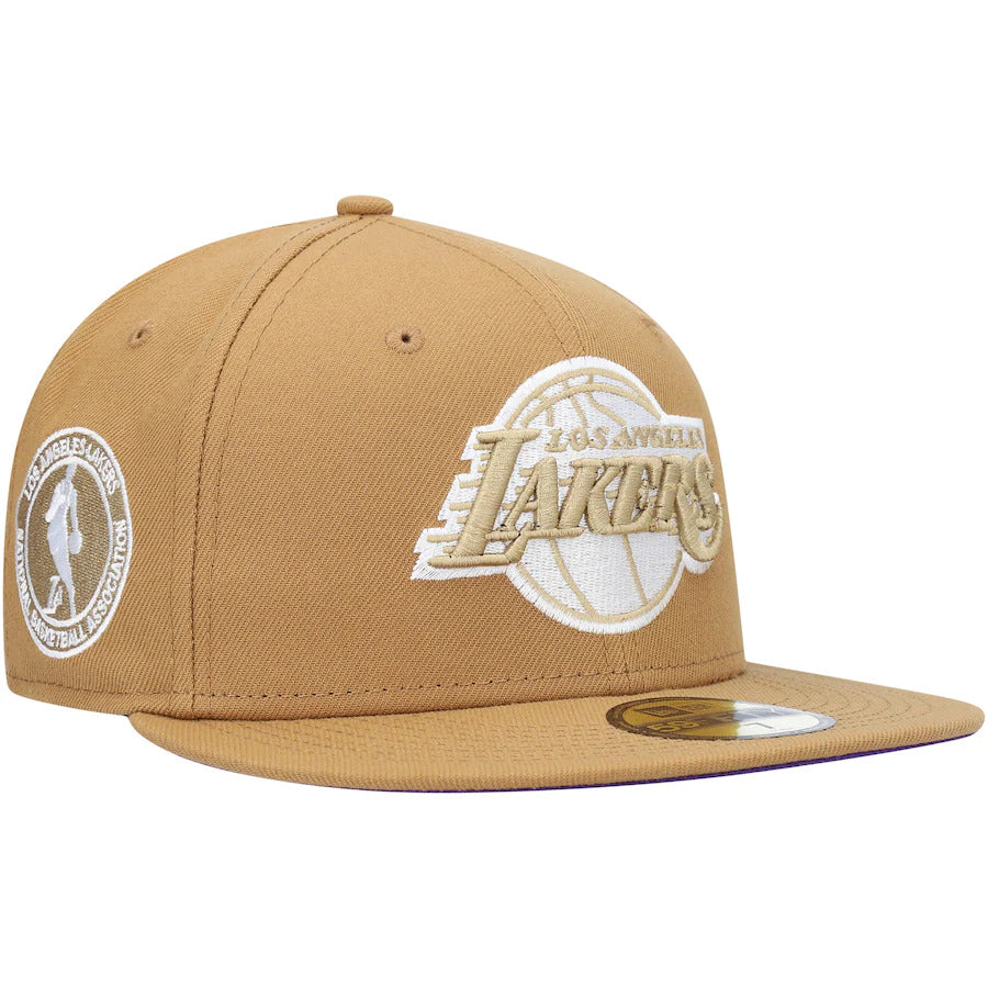 New Era Los Angeles Lakers Khaki Team Logoman 59FIFTY Fitted Hat