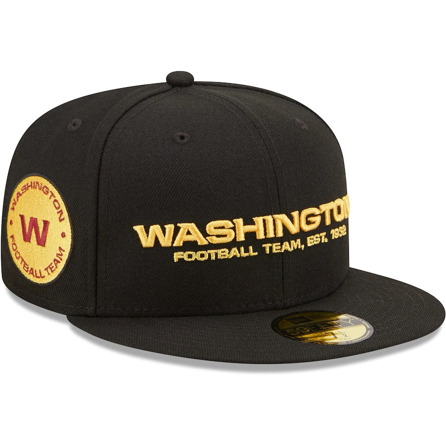 New Era Black Washington Football Team Established 1932 Patch 59FIFTY Fitted Hat