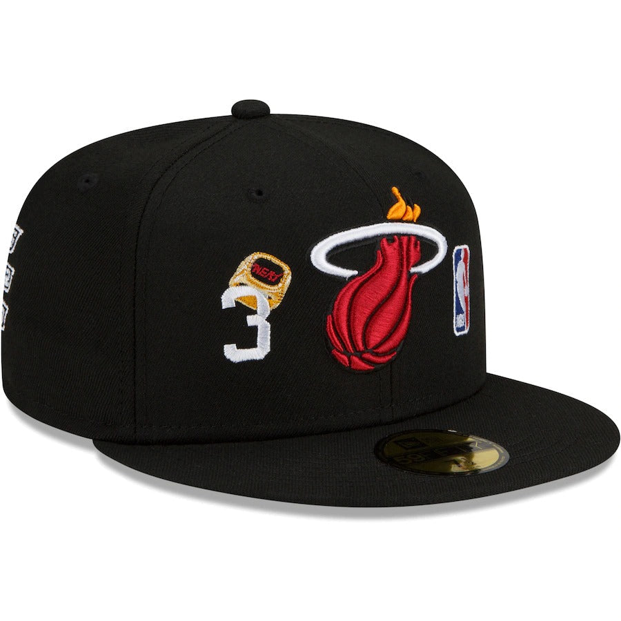 New Era Miami Heat Black 3x World Champions 59FIFTY Fitted Hat