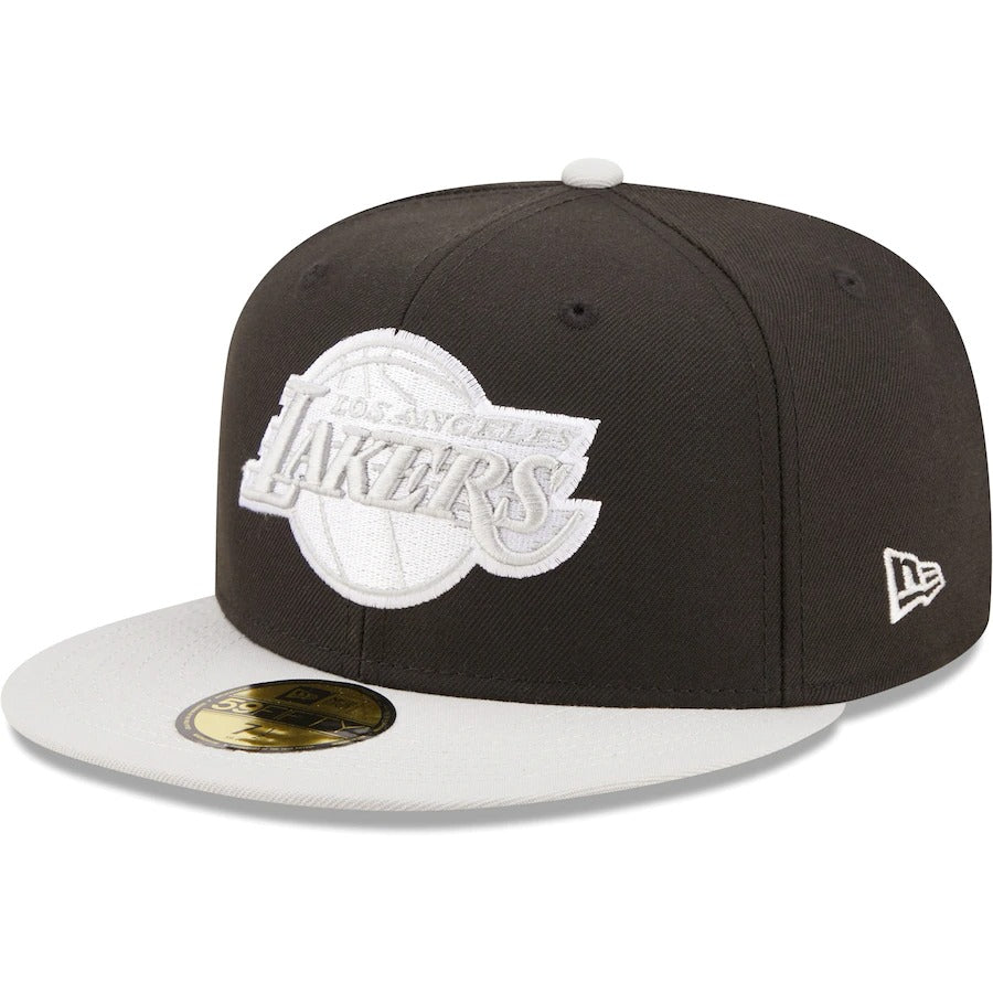New Era Los Angeles Lakers Black/Gray Two-Tone Color Pack 59FIFTY Fitted Hat