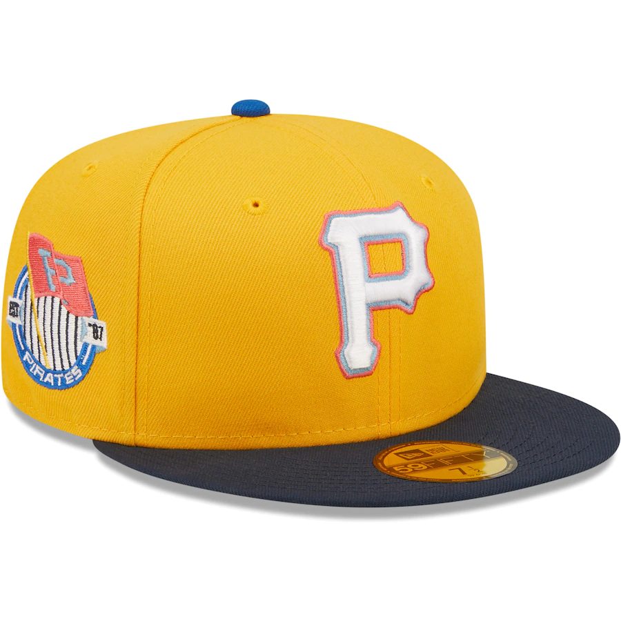 New Era Pittsburgh Pirates Gold/Azure National League Est. 1987 Logo Undervisor 59FIFTY Fitted Hat