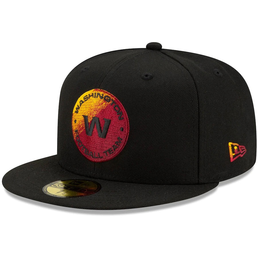 New Era Black Washington Football Team Logo Color Dim 59FIFTY Fitted Hat