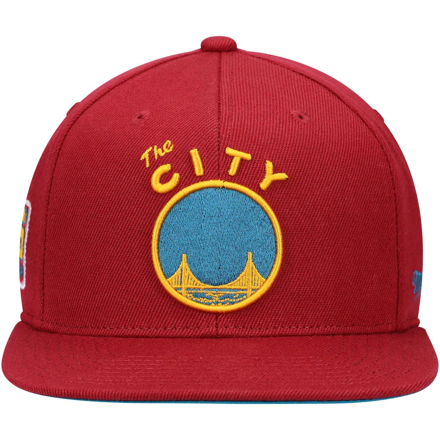 Mitchell & Ness x Lids San Francisco Warriors Red 35th Anniversary Hardwood Classics Northern Lights Fitted Hat