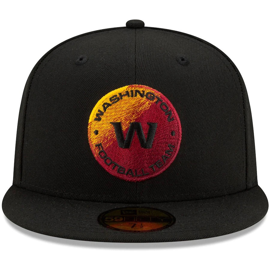 New Era Black Washington Football Team Logo Color Dim 59FIFTY Fitted Hat