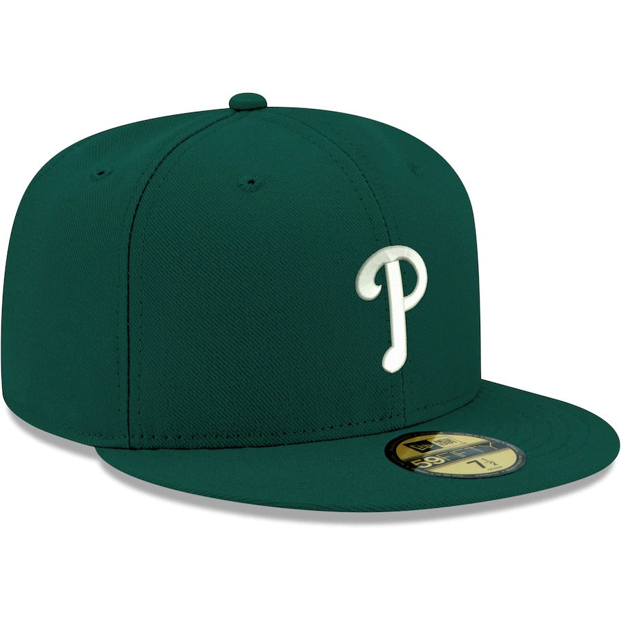 New Era Philadelphia Phillies Dark Green Logo 59FIFTY Fitted Hat